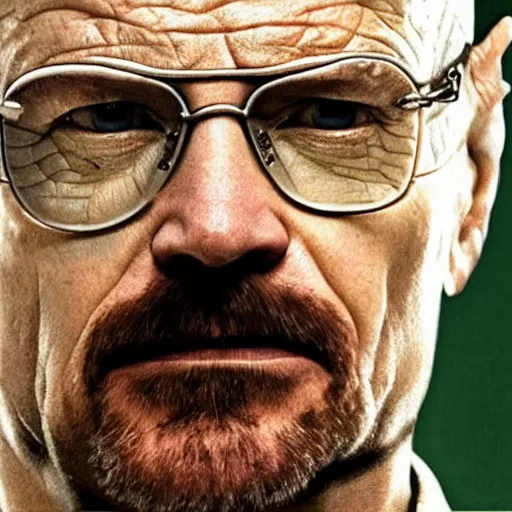 Prompt: close up still of walter white seeing the matrix code, highly detailed face, highly detailed skin, award winning scene, photography, photo
