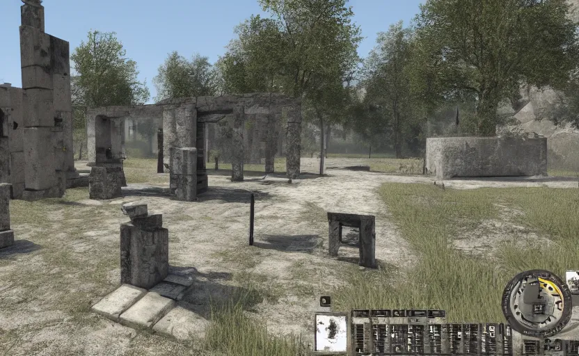 Image similar to the talos principle puzzle screenshot, high resolution