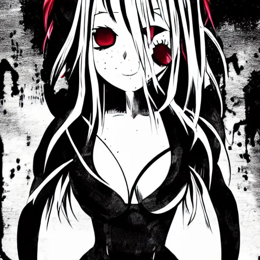 Image similar to dark anime comic of horror ladies