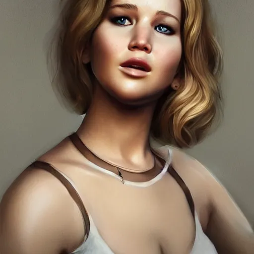 Image similar to a portrait of jennifer lawrence as a pixar character, beautiful, elegant, extremely detailed digital art, trending on artstation hyper realistic matte painting, by wlop, artgerm