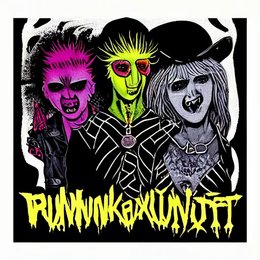 Prompt: punkrock mutant mugwump album cover art