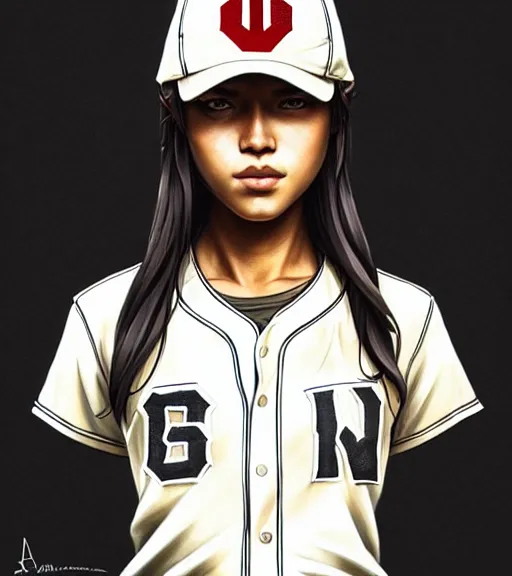 Image similar to symmetry ( clementine from the walking dead wearing her iconic baseball hat portrait ) ultra detailed, intricate, anime, dynamic lighting, digital art, digital painting, art station, wlop, sharp focus, illustration, art by artgerm and greg rutkowski and alphonse mucha