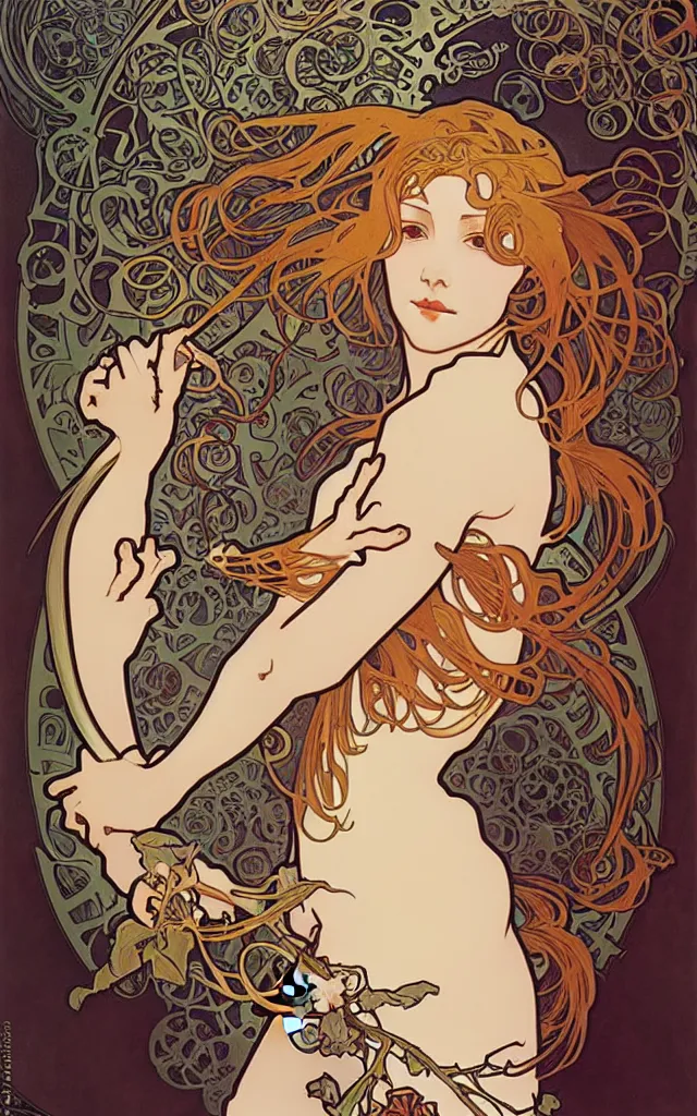 Prompt: pain(t) by alphonse mucha by james jean and by ross tran