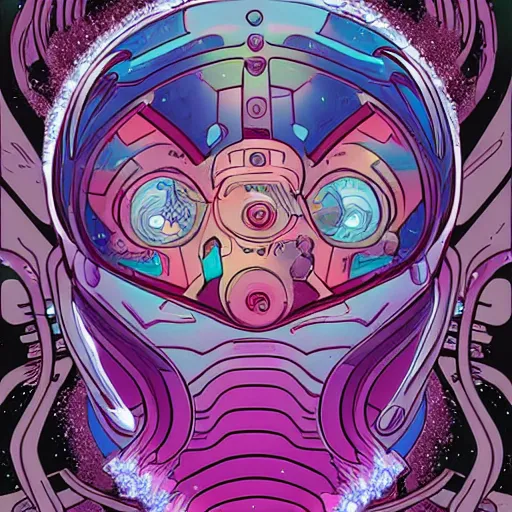 Image similar to the alien cosmic psychedelic tardigrade that awaits you at the end of all of space and time, by josan gonzalez