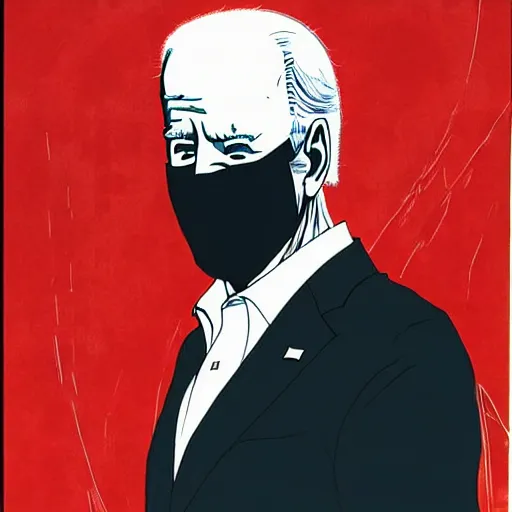 Image similar to Joe Biden looking sinister, by Tsutomu Nihei, highly detailed