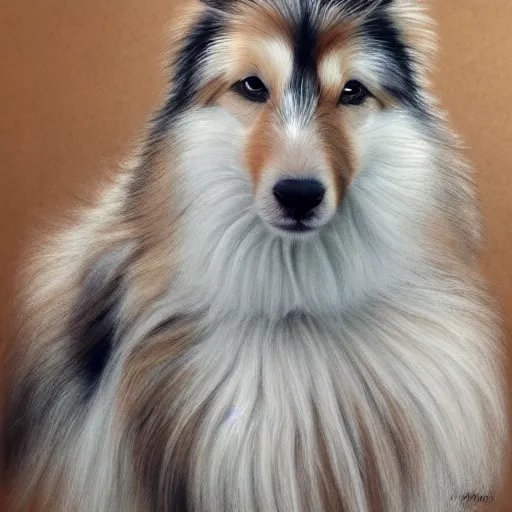 a colored pencil drawing of a shetland sheepdogby | Stable Diffusion ...