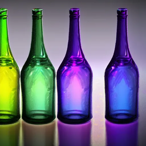 colored glass bottles  Colored glass bottles, Genie bottle, Large wine  glass