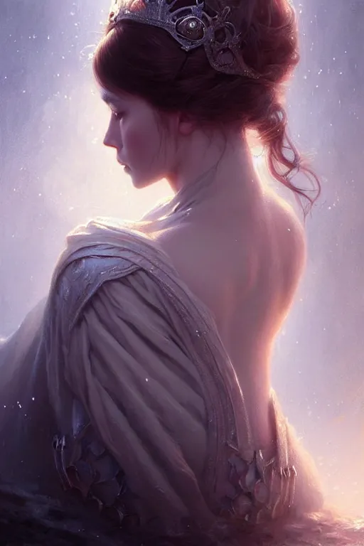 Image similar to a very sad beautiful princess, fine art, awesome fantasy book cover on Pinterest, award winning, dark fantasy landscape, fantasy magic, intricate, elegant, sharp focus, cinematic lighting, highly detailed, digital painting, concept art, art by WLOP and Artgerm and Greg Rutkowski, masterpiece, trending on artstation, 8K