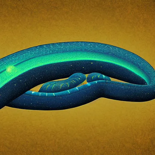 Prompt: digital art of a surreal electric eel