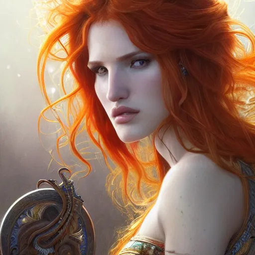 Image similar to ultra realistic illustration, bella thorne as ranni from elden ring, intricate, elegant, highly detailed, digital painting, artstation, concept art, smooth, sharp focus, illustration, art by artgerm and greg rutkowski and alphonse mucha