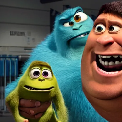 Image similar to dwayne johnson in monsters inc