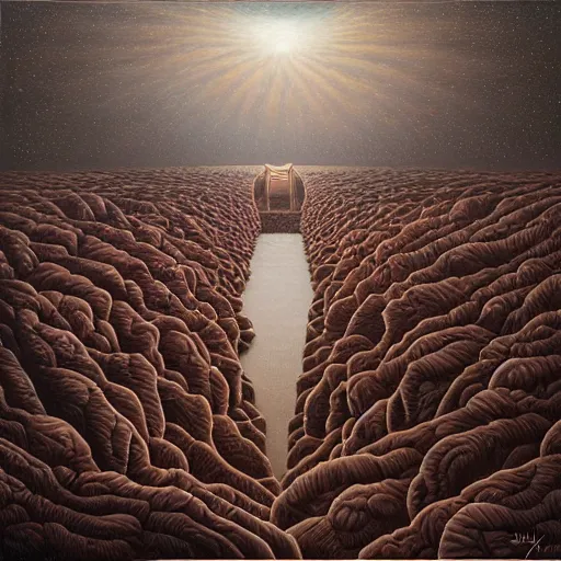 Image similar to in a dream, are all the characters really you? by jeffrey smith, oil on canvas