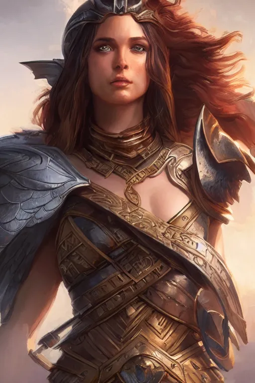 Image similar to amazon valkyrie athena, d & d, fantasy, portrait, highly detailed, headshot, digital painting, trending on artstation, concept art, sharp focus, illustration, art by artgerm and greg rutkowski and magali villeneuve