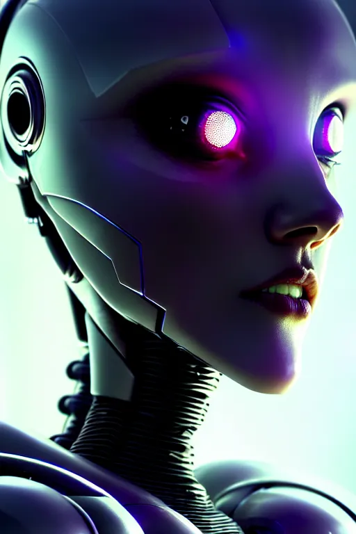 Image similar to ultra detailed, closeup photo of female android, cyborg, humanoid, gothic, ethereal, flowerpunk, scifi, fantasy, cyberpunk, octane render, megalopolis, unreal engine, asymmetrical!!!, photorealistic concept art, triadic color, art by artgerm and wlop and giger and greg rutkowski and alphonse mucha, 8 k