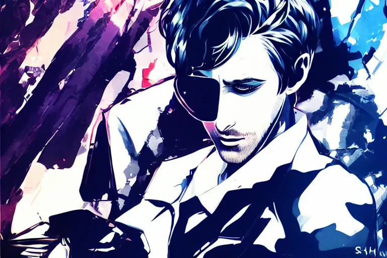 Image similar to ryan gosling illustration by shigenori soejima