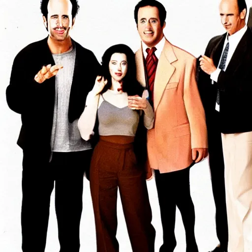 Image similar to the cast of seinfeld, by jeehyung lee