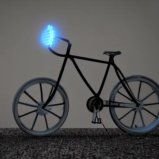 Image similar to octane render of grim reaper on bicycle