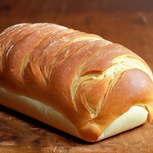 Image similar to dog in a form of a bread loaf