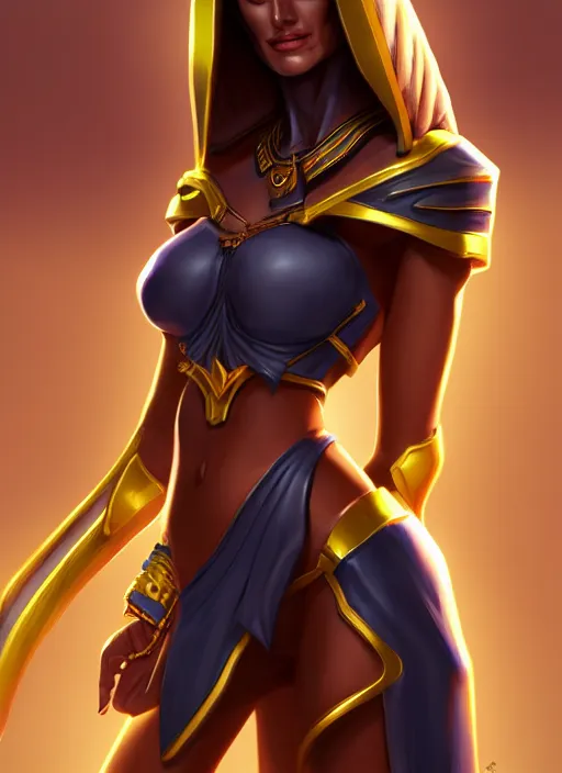 Prompt: pretty woman wearing an anubis themed outfit, highly detailed, artgerm style, artstation, soft light, sharp focus, illustration, character design, concept art