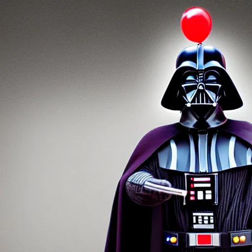 Prompt: Darth Vader popping a ballon, hyper realistic, HD, HQ, photo realistic