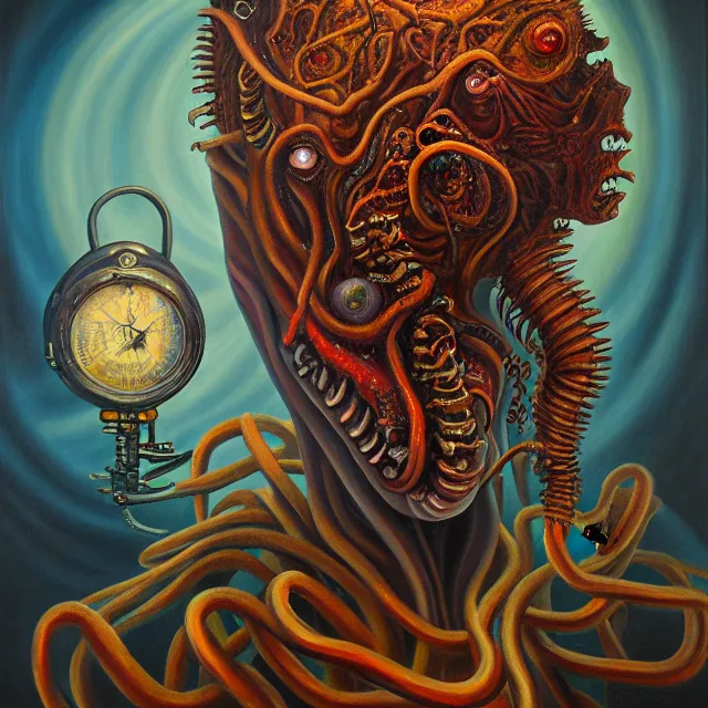 Image similar to an oil on canvas portrait painting, polycount, surrealism, surrealist, lovecraftian, cosmic horror, high detail