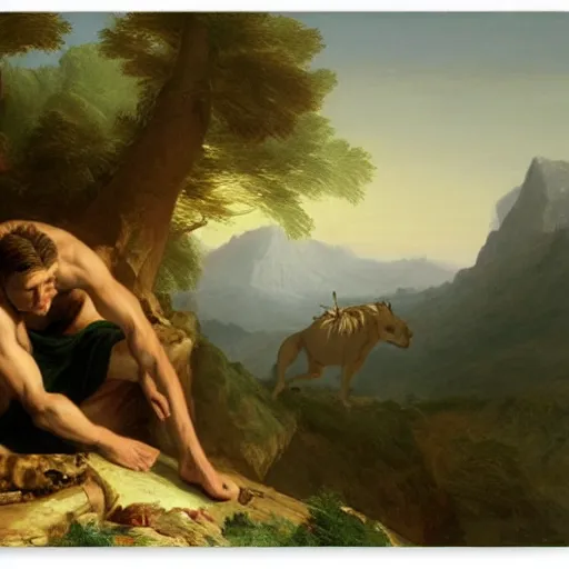 Prompt: alpha male, by thomas cole