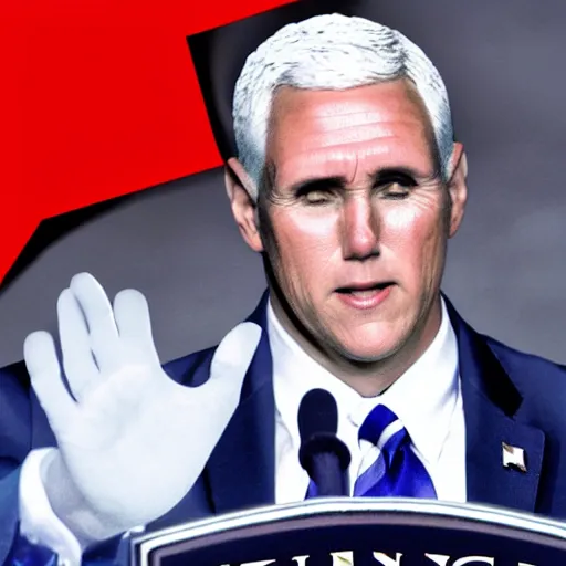 Image similar to super saiyan mike pence,