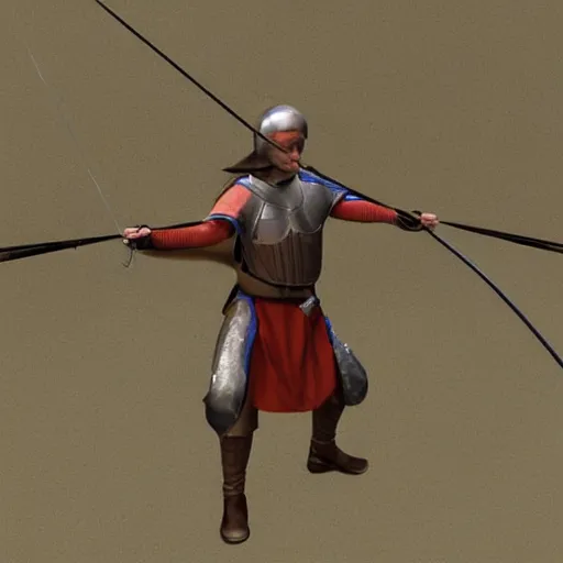 Image similar to 3 d rendering of a medieval long bow, short bow, compound bow, dungeons and dragons, realistic