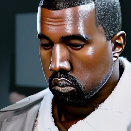 Image similar to hyperrealistic film still of kanye west conway twitty, stunning 3 d render inspired by istvan sandorfi & greg rutkowski & mike judge, perfect symmetry, dim volumetric cinematic lighting, 8 k octane comprehensive render, extremely mega hyper - detailed and lifelike attributes & atmosphere, intricate, realistic flesh texture, masterpiece, artstation, stunning,