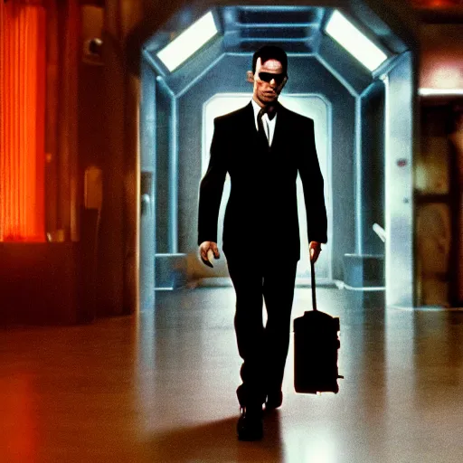 Image similar to cinematic still of Tony Stark in The Matrix (1999), XF IQ4, f/1.4, ISO 200, 1/160s, 8K, RAW, dramatic lighting, symmetrical balance, in-frame