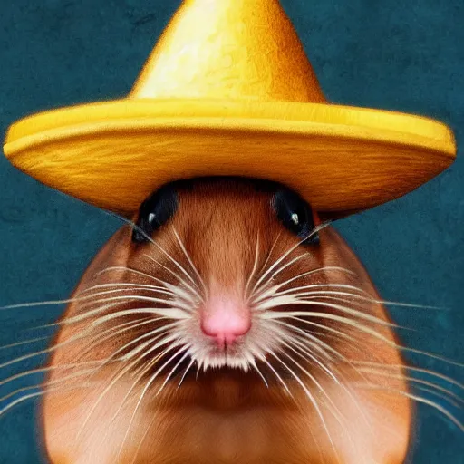 Image similar to a photorealistic rat wearing a sombrero hd photo