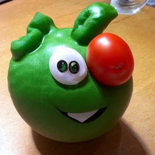 Prompt: tomato with a trollface