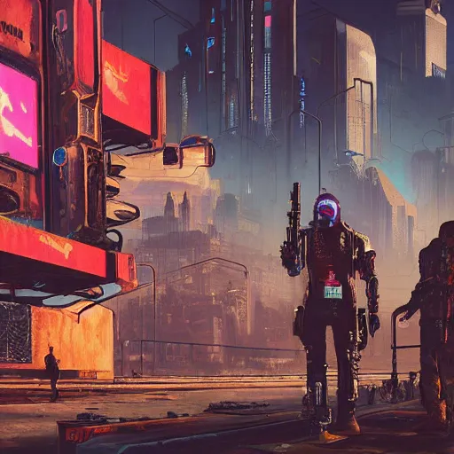 Image similar to highly detailed cyberpunk cityscape, desert, dystopian and dark themes, cyberpunk 2 0 7 7 and beksinki style painting, realistic