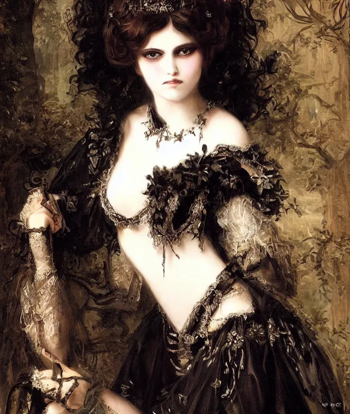 Image similar to gothic princess portrait by william - adolphe bouguerea, highly detailded