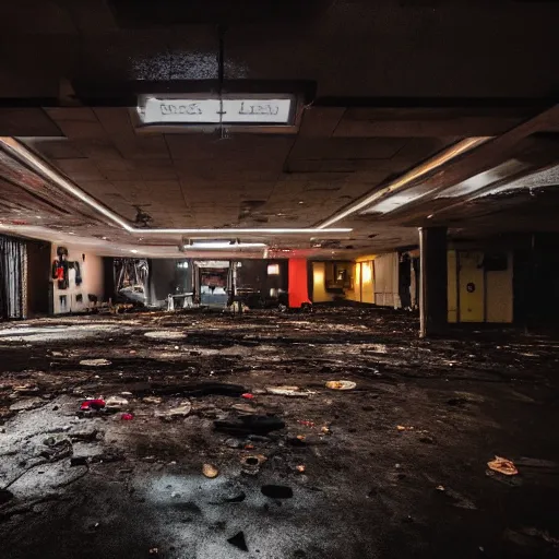 Image similar to photograph of the inside of a rundown hidden club filled with people on a busy night, closeup, brutalist design, cyberpunk, sigma 85mm f/1.4, 4k, depth of field, high resolution, 4k, 8k, hd, full color