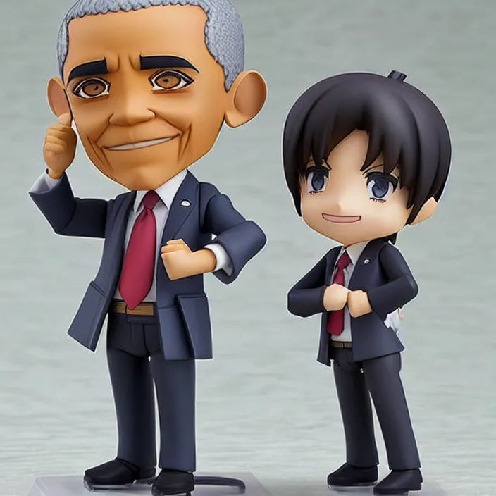 Image similar to Obama, An anime nendoroid of Obama, figurine, detailed product photo