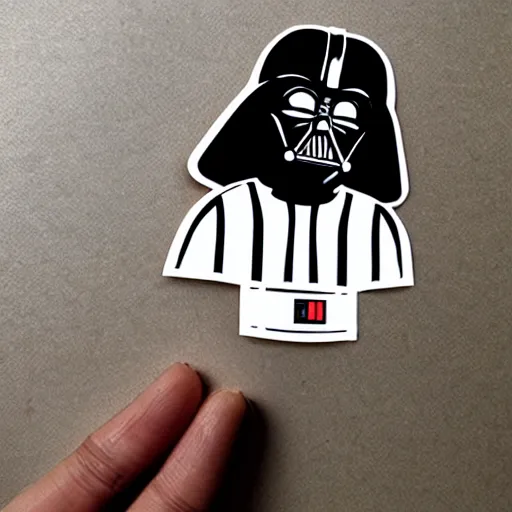 Image similar to symmetrical die cut sticker, darth vader