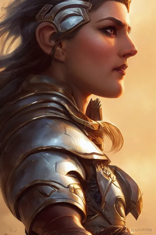 Image similar to amazon valkyrie athena, d & d, fantasy, portrait, highly detailed, headshot, digital painting, trending on artstation, concept art, sharp focus, illustration, art by artgerm and greg rutkowski and magali villeneuve