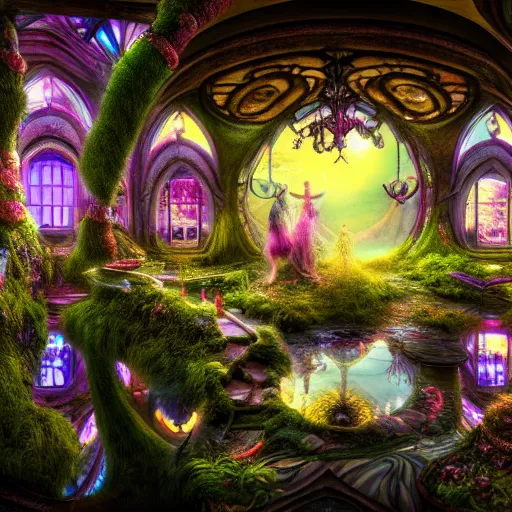 Prompt: photo inside an ethereal magical fairy city, highly detailed, 4k, HDR,