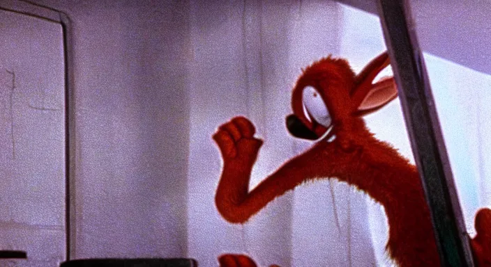 Image similar to a still of roger rabbit in the thing ( 1 9 8 2 ), 4 k, hi - res