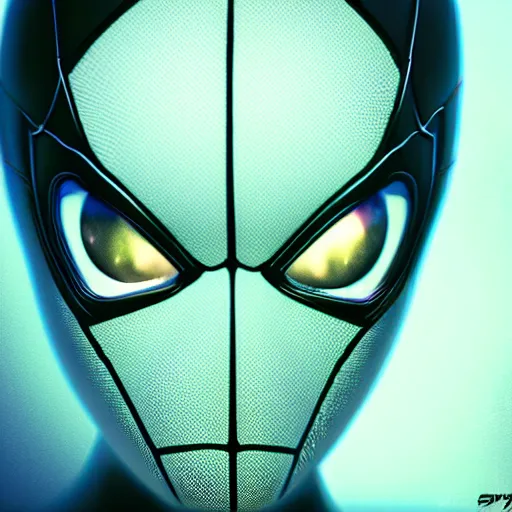 Image similar to spiderman, portrait, face symmetry, centered, anime style, disney character style, octane render, symetrical portrait, 3 d, pixar, disney, epic lighting, cinematic composition, hyperrealistic, 8 k