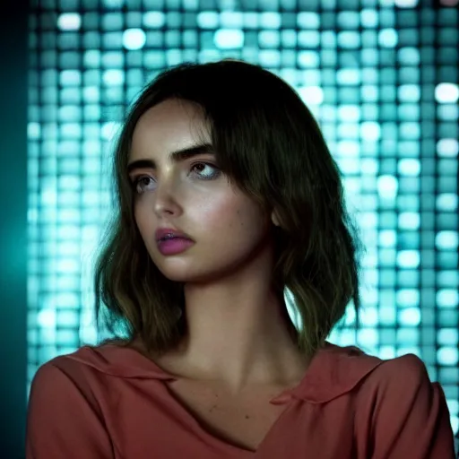 Image similar to hologram joi from blade runner 2 0 4 9 played by ana de armas, neo noire