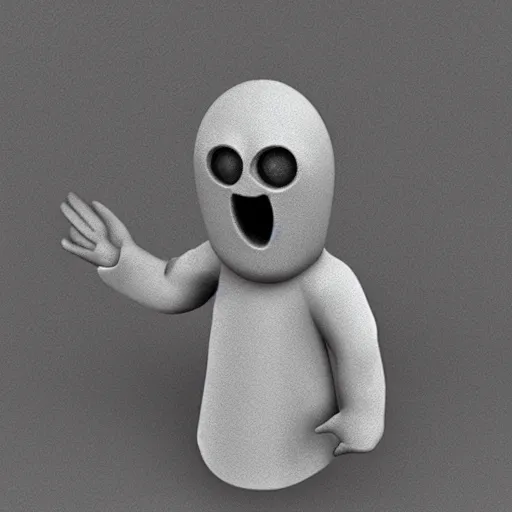 Image similar to a spooky ghost. playstation 1 3 d model.