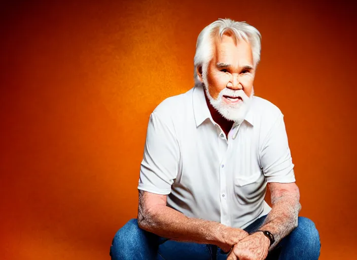 Image similar to photo still of kenny rogers in a pool of maple syrup!!!!!!!! at age 4 6 years old 4 6 years of age!!!!!!!! hiding from parents, 8 k, 8 5 mm f 1. 8, studio lighting, rim light, right side key light