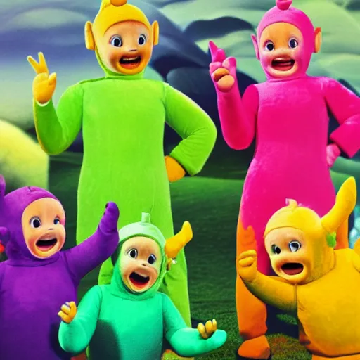 Image similar to really wrinkled old Teletubbies