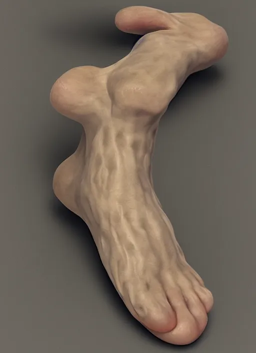 Image similar to a foot, 8 k extremely realistic and highly detailed