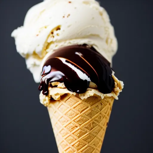 Image similar to an ice cream cone with chocolate syrup that looks like north america