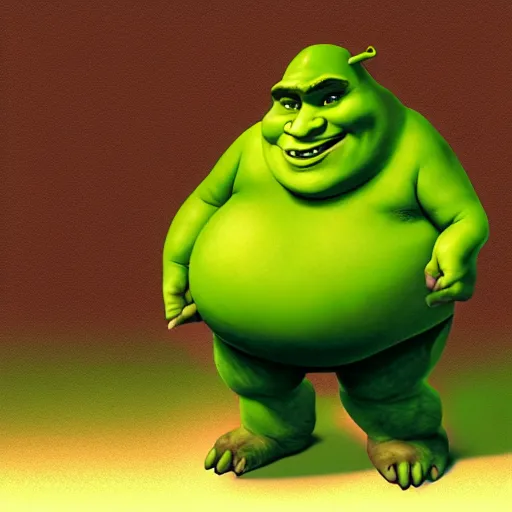 Image similar to fat shrek with a green cap, concept art, digital art, highly detailed