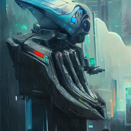 Prompt: concept art by jama jurabaev, brush stroke, robotic cyberpunk dolphin, scifi, trending on artstation, high quality, extremely detailed