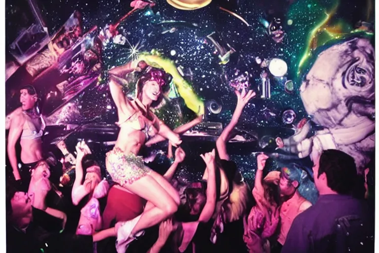 Image similar to an astronauit in a nightclub by david lachapelle